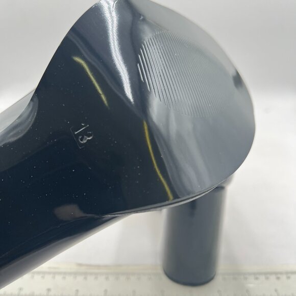 FOWT Black High Block Heels Loafers Square Toe Pumps Slip On Walking Shoes Schoo - Picture 6 of 8